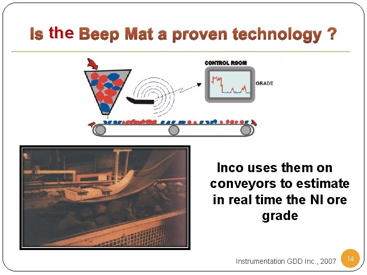 Is the Beep Mat a proven technology ? Inco uses them on conveyors to