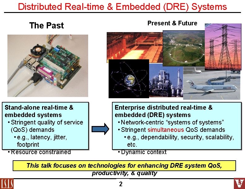 Distributed Real-time & Embedded (DRE) Systems Present & Future The Past Stand-alone real-time &