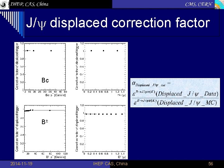 J/ displaced correction factor Bc B 2014 -11 -19 IHEP CAS, China 56 