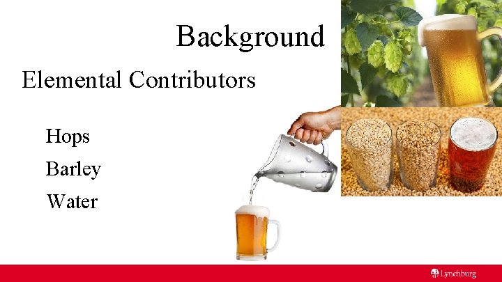 Background Elemental Contributors Hops Barley Water 