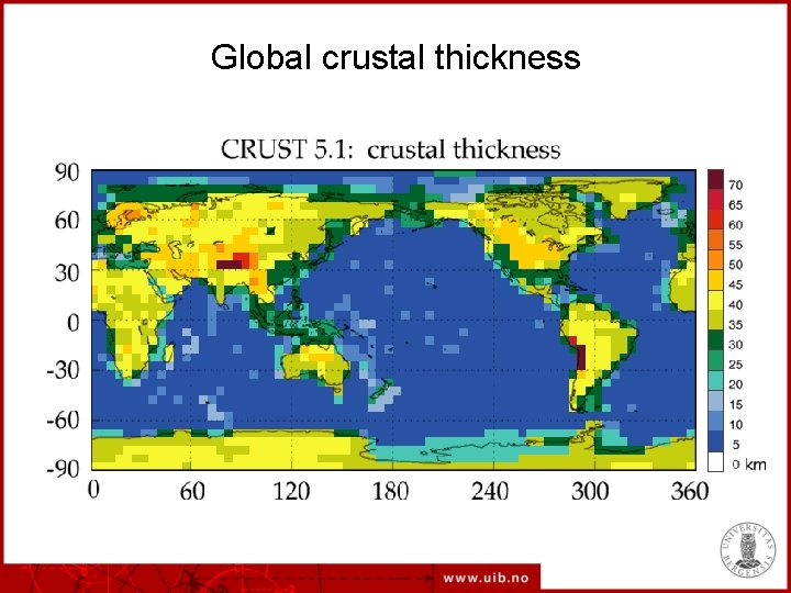Global crustal thickness 