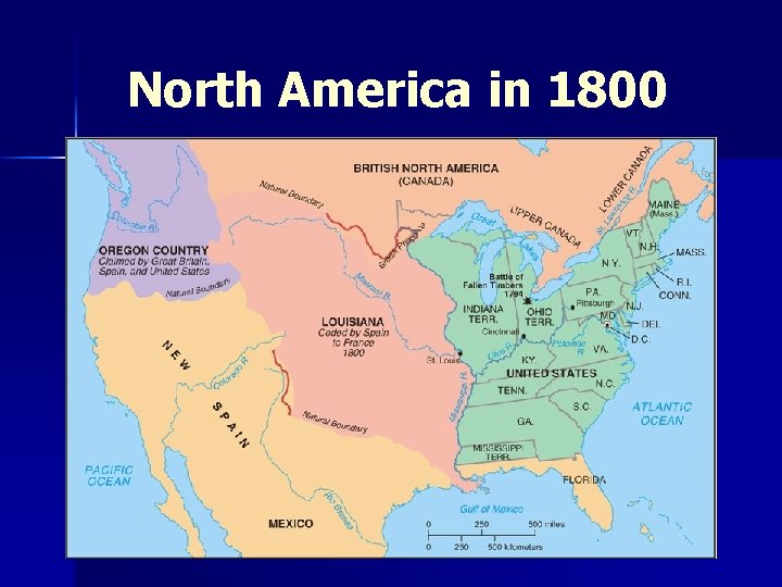 North America in 1800 