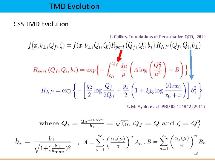 TMD Evolution CSS TMD Evolution J. Collins, Foundations of Perturbative QCD, 2011 S. M.