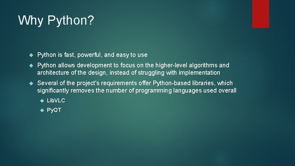 Why Python? Python is fast, powerful, and easy to use Python allows development to