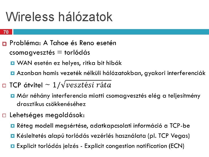 Wireless hálózatok 78 