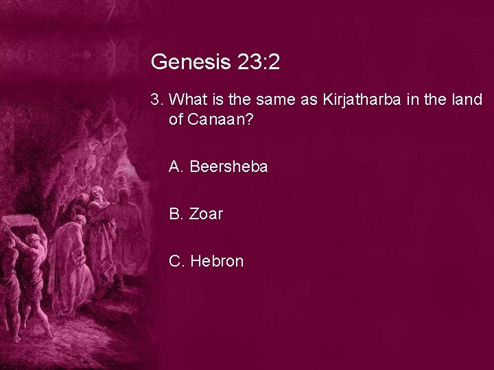 Genesis 23: 2 3. What is the same as Kirjatharba in the land of