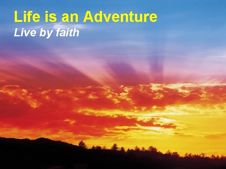 Life is an Adventure Live by faith 