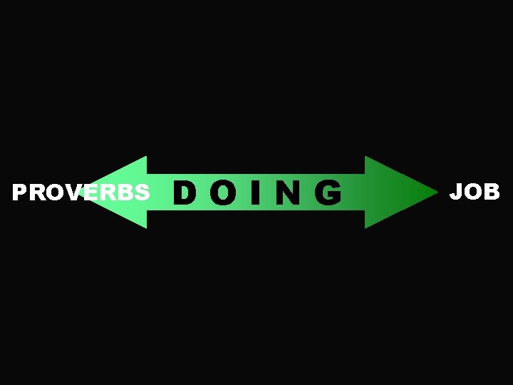 PROVERBS DOING JOB 