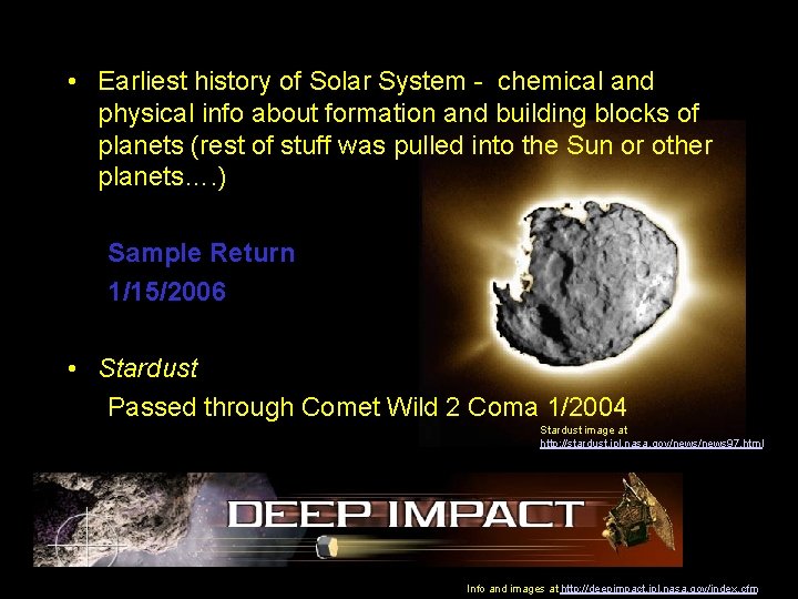  • Earliest history of Solar System - chemical and physical info about formation