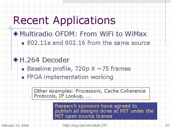 Recent Applications Multiradio OFDM: From Wi. Fi to Wi. Max n 802. 11 a