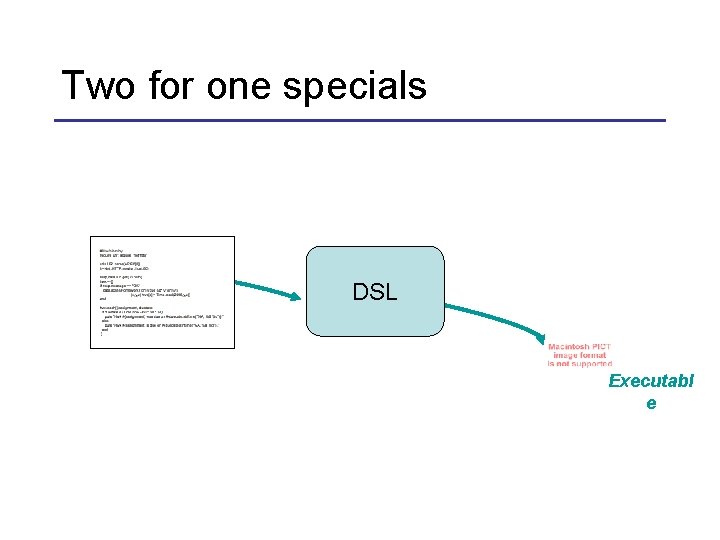 Two for one specials DSL Executabl e 