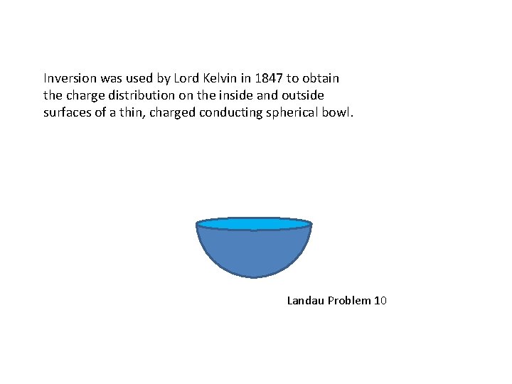 Inversion was used by Lord Kelvin in 1847 to obtain the charge distribution on