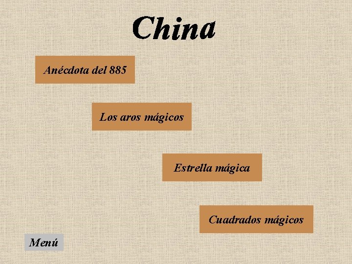 Anécdota del 885 Los aros mágicos Estrella mágica Cuadrados mágicos Menú 