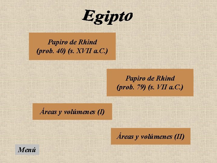 Papiro de Rhind (prob. 40) (s. XVII a. C. ) Papiro de Rhind (prob.