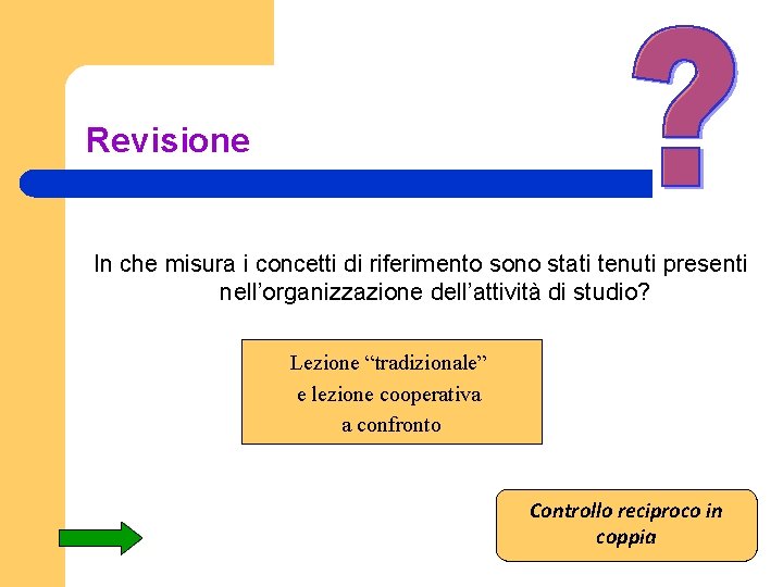 Revisione In che misura i concetti di riferimento sono stati tenuti presenti nell’organizzazione dell’attività