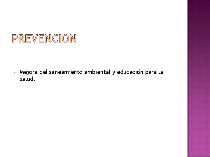  Mejora del saneamiento ambiental y educación para la salud. 