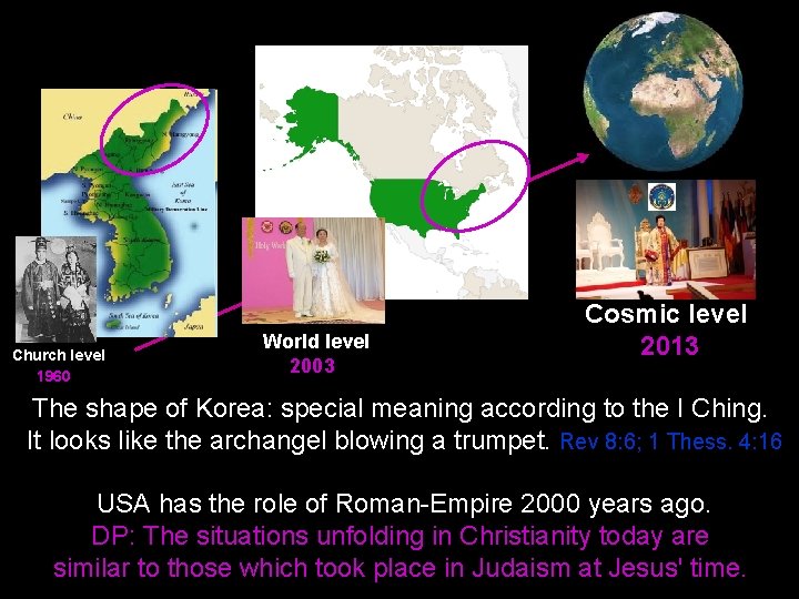 Church level 1960 World level 2003 Cosmic level 2013 The shape of Korea: special