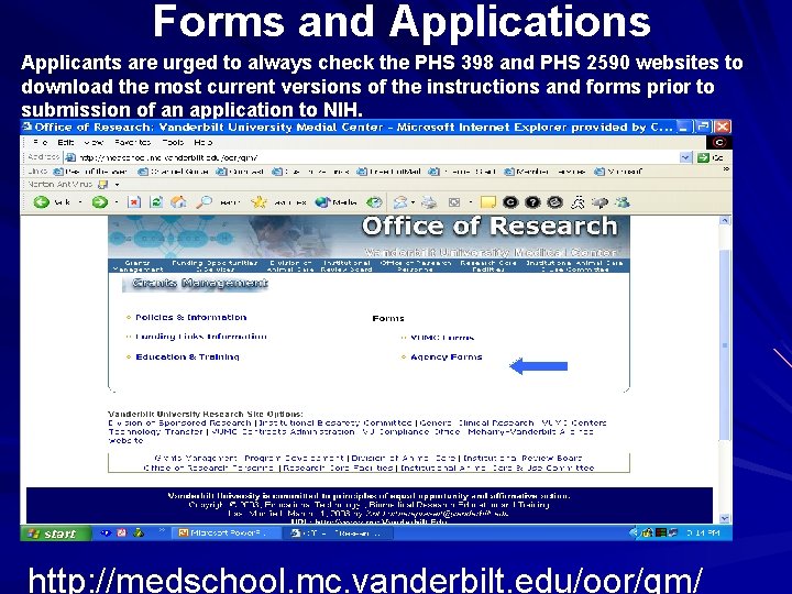 Forms and Applications Applicants are urged to always check the PHS 398 and PHS