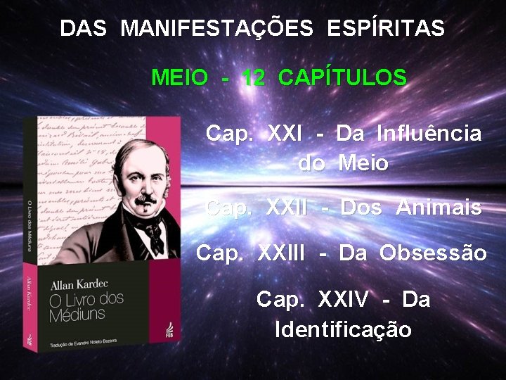 DAS MANIFESTAÇÕES ESPÍRITAS MEIO - 12 CAPÍTULOS Cap. XXI - Da Influência do Meio