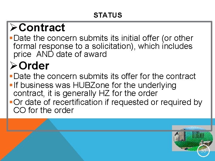 STATUS ØContract §Date the concern submits initial offer (or other formal response to a