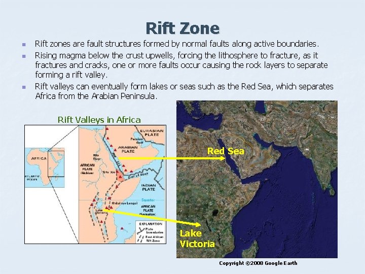 Rift Zone n n n Rift zones are fault structures formed by normal faults