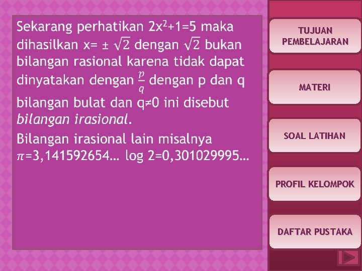  TUJUAN PEMBELAJARAN MATERI SOAL LATIHAN PROFIL KELOMPOK DAFTAR PUSTAKA 