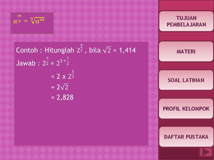  TUJUAN PEMBELAJARAN MATERI SOAL LATIHAN PROFIL KELOMPOK DAFTAR PUSTAKA 