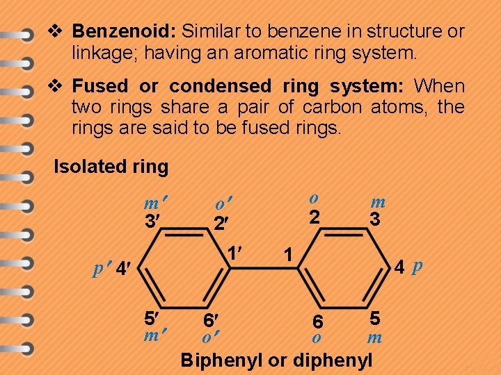 v Benzenoid: Similar to benzene in structure or linkage; having an aromatic ring system.