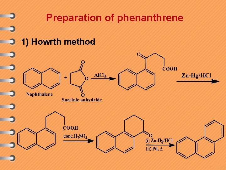 Preparation of phenanthrene 1) Howrth method 