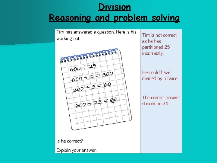 Division Reasoning and problem solving 