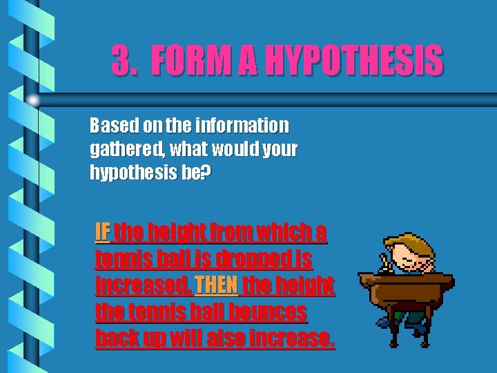 3. FORM A HYPOTHESIS Based on the information gathered, what would your hypothesis be?