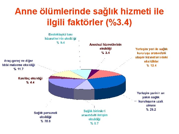 Anne ölümlerinde sağlık hizmeti ile ilgili faktörler (%3. 4) 