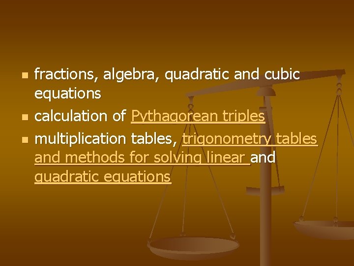 n n n fractions, algebra, quadratic and cubic equations calculation of Pythagorean triples multiplication