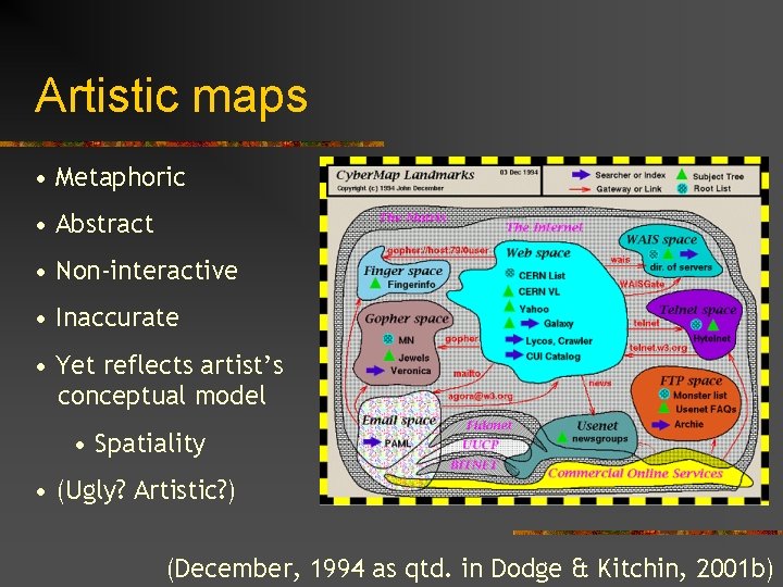 Artistic maps • Metaphoric • Abstract • Non-interactive • Inaccurate • Yet reflects artist’s
