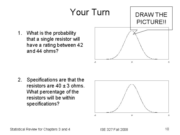 Your Turn DRAW THE PICTURE!! 1. What is the probability that a single resistor