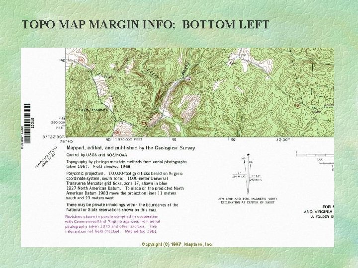 TOPO MAP MARGIN INFO: BOTTOM LEFT 