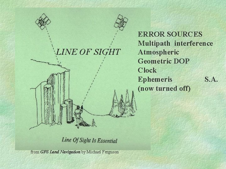 LINE OF SIGHT from GPS Land Navigation by Michael Ferguson ERROR SOURCES Multipath interference