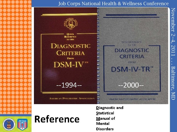 --1994 -- Reference --2000 -Diagnostic and Statistical Manual of Mental Disorders 