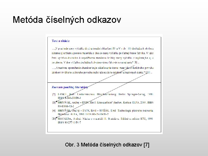 Metóda číselných odkazov Obr. 3 Metóda číselných odkazov [7] 