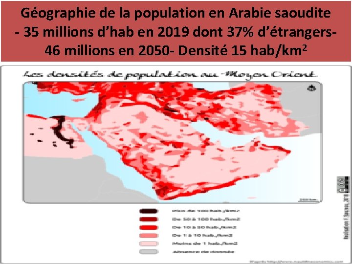 Géographie de la population en Arabie saoudite - 35 millions d’hab en 2019 dont
