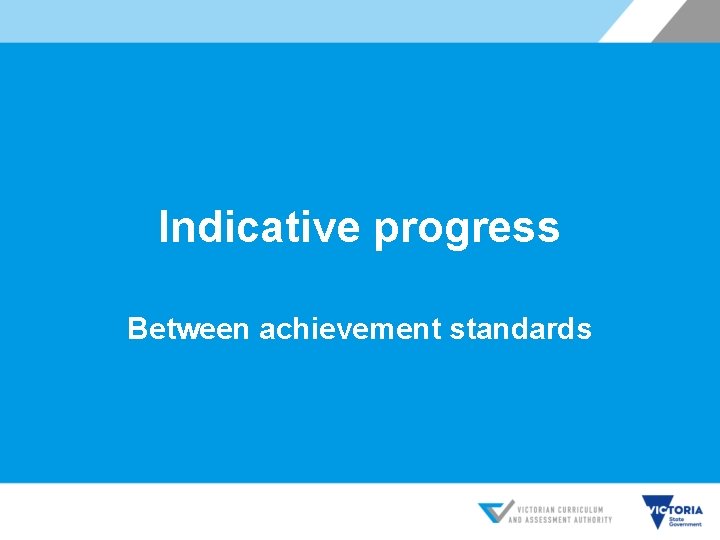 Indicative progress Between achievement standards 