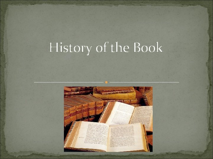 History of the Book 