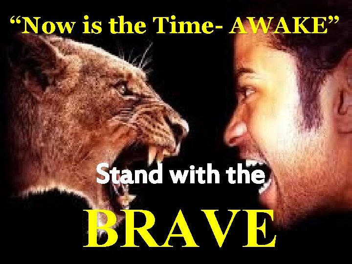 “Now is the Time- AWAKE” Stand with the BRAVE 