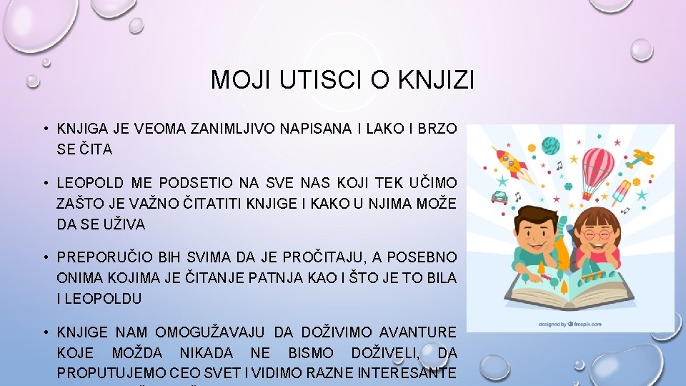 MOJI UTISCI O KNJIZI • KNJIGA JE VEOMA ZANIMLJIVO NAPISANA I LAKO I BRZO