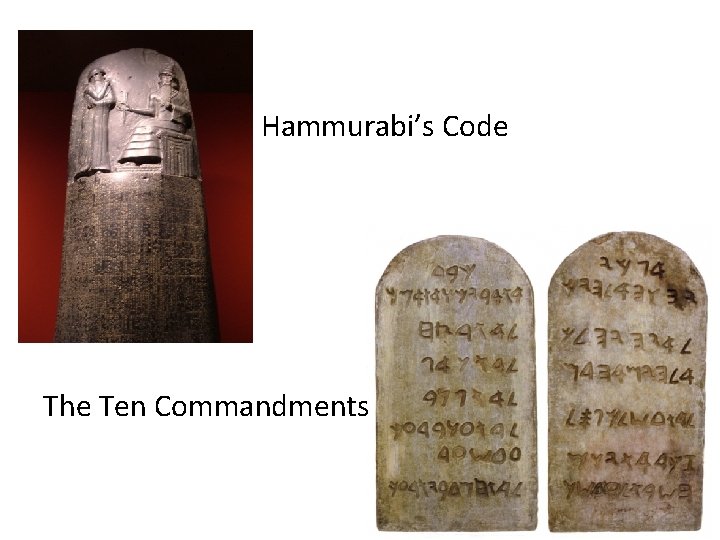 Hammurabi’s Code The Ten Commandments 