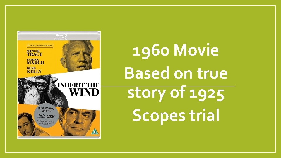 1960 Movie Based on true story of 1925 Scopes trial 