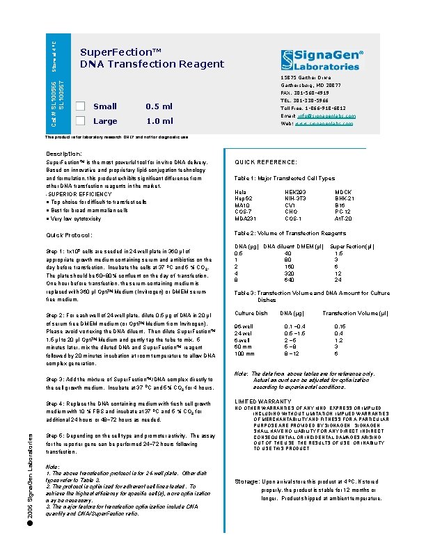 store at 4 0 c super fection dna