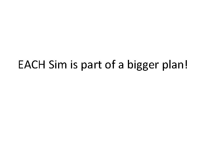 EACH Sim is part of a bigger plan! 