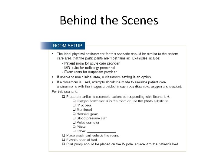 Behind the Scenes 