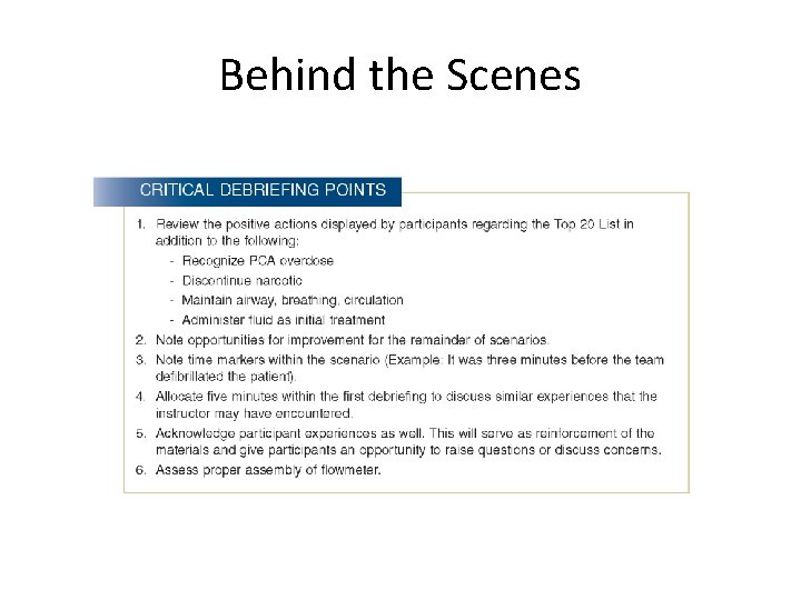 Behind the Scenes 